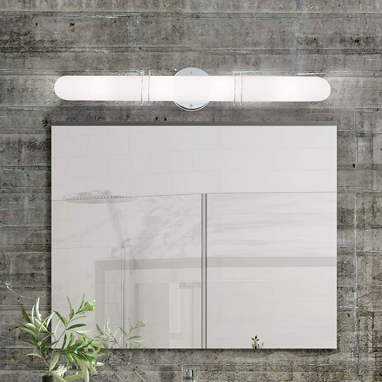 Image 1 Pelham 26.5-in W Polished Chrome Cylinder Vanity Light Bar