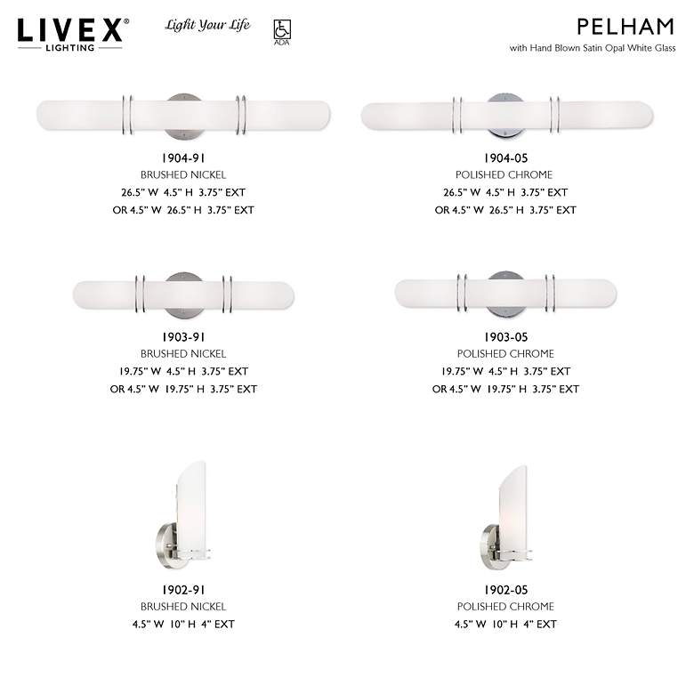 Image 4 Pelham 26.5-in W Polished Chrome Cylinder Vanity Light Bar more views