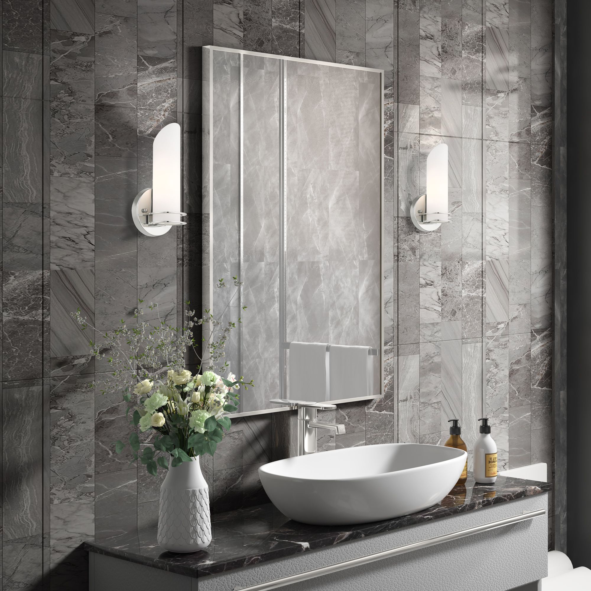 Pelham 4.5-in W 1-Light Polished Chrome Wall Sconce