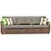 Pelican Cove Brown Weave and Canvas Taupe Outdoor Sofa