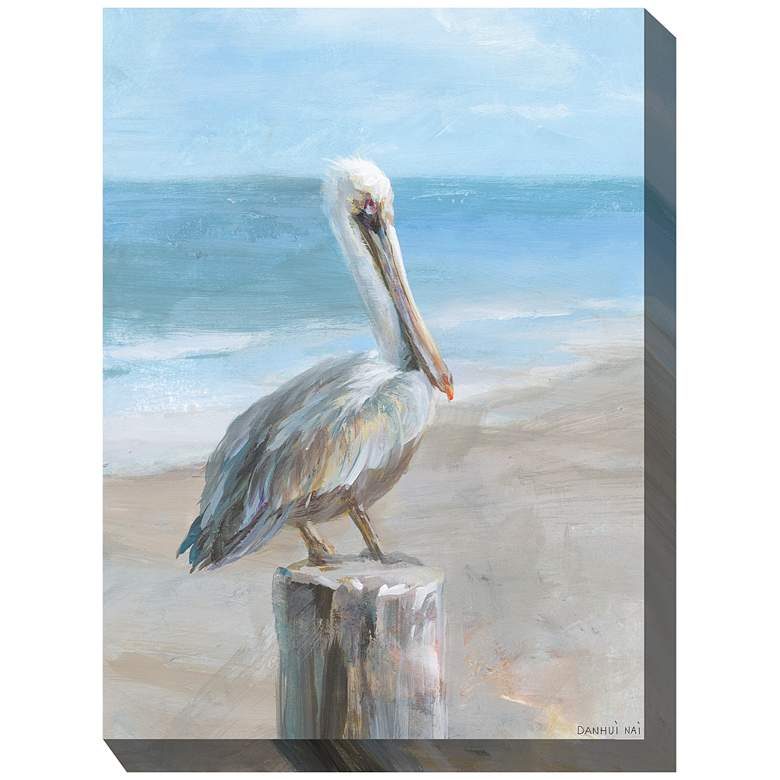 Image 2 Pelican Portrait 40"H Rectangular Outdoor Canvas Wall Art