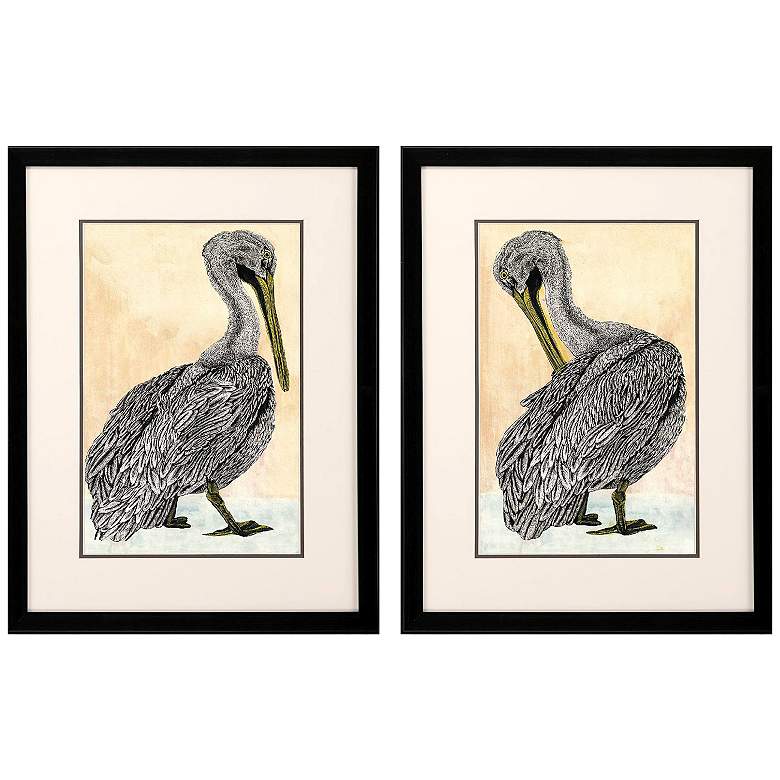 Image 1 Pelican Walk 20"W x 26"H Framed Art Set of 2