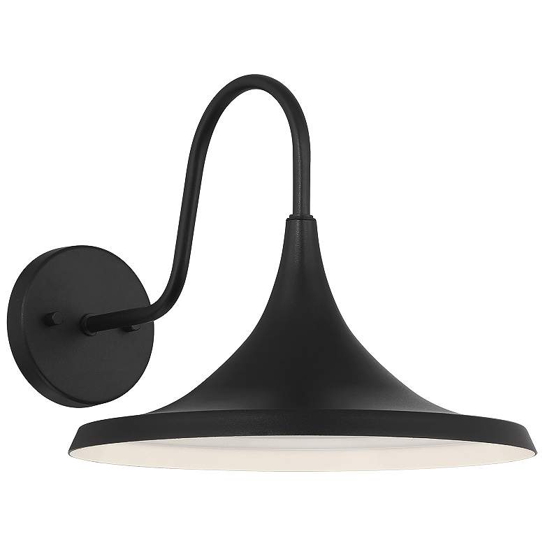 Image 1 Pella 10 1/2" High Black LED Outdoor Wall Light