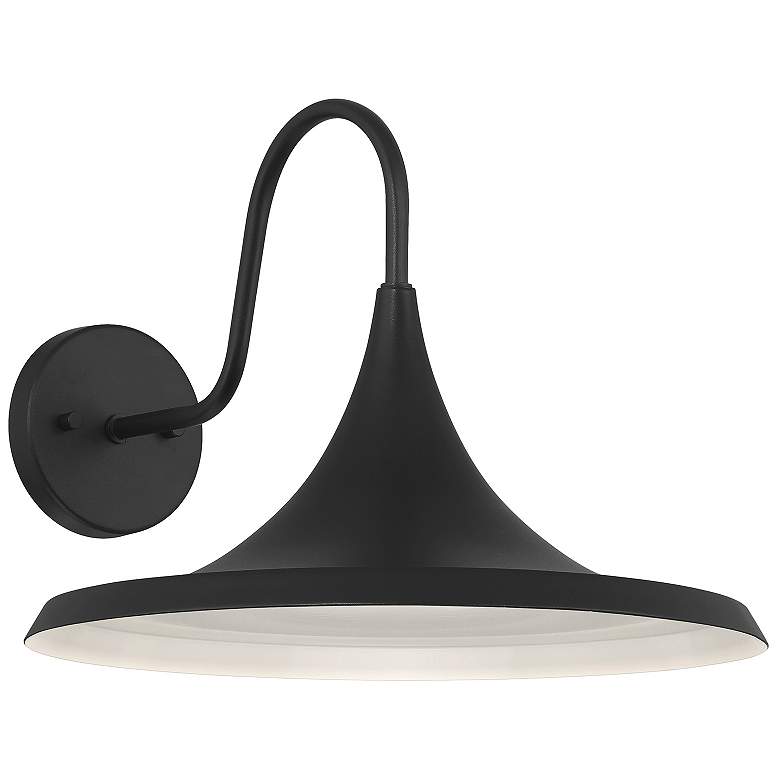 Image 1 Pella 11.75" High Black Outdoor LED Wall Mount