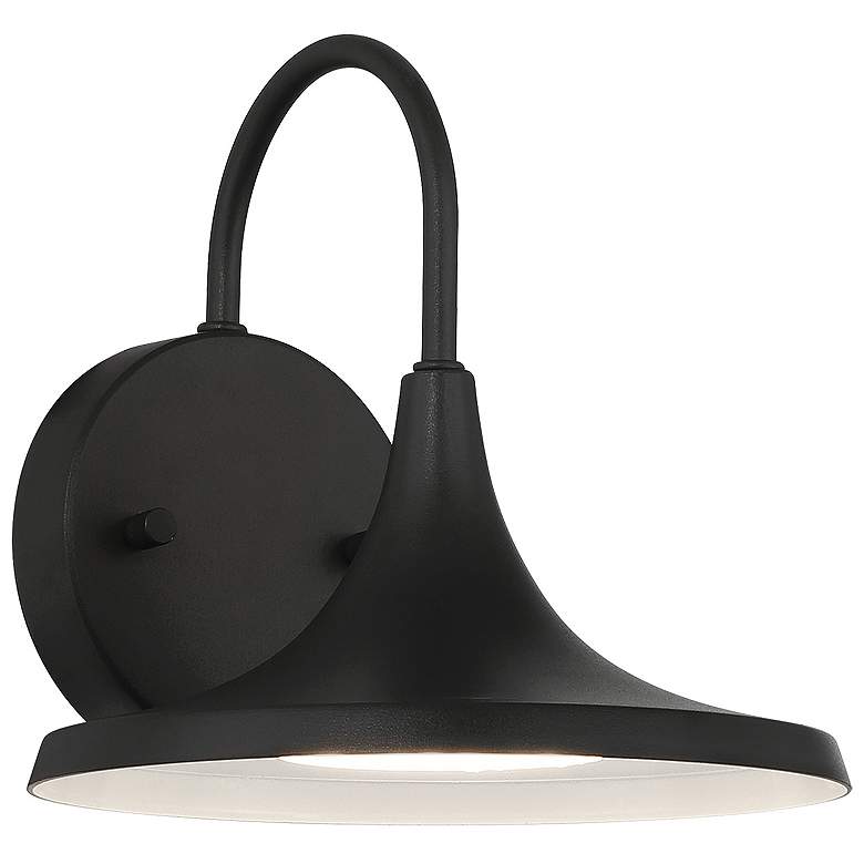 Image 1 Pella 8.25" High Black Outdoor LED Wall Mount