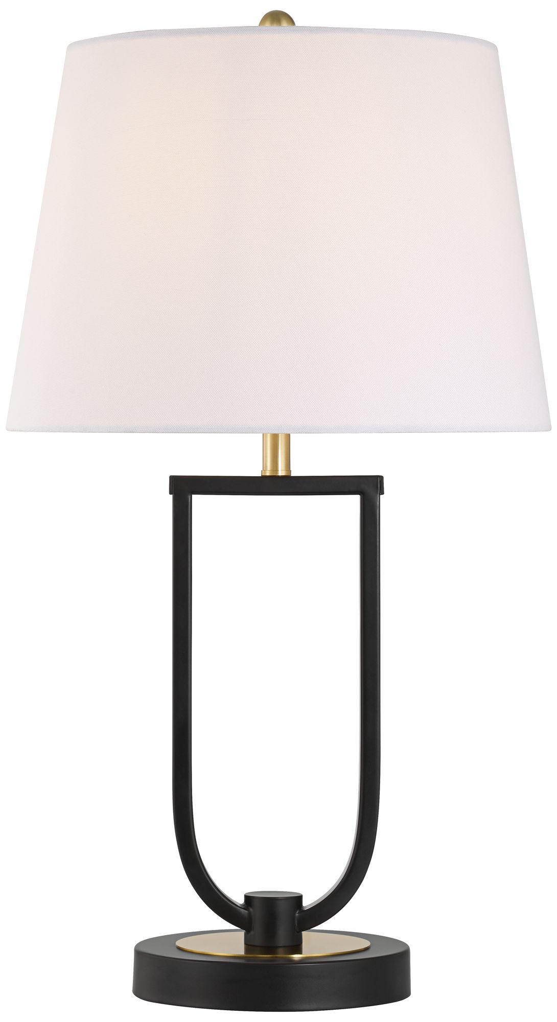Image 2 Pellana 24 3/4" High Black and Brass USB Table Lamp