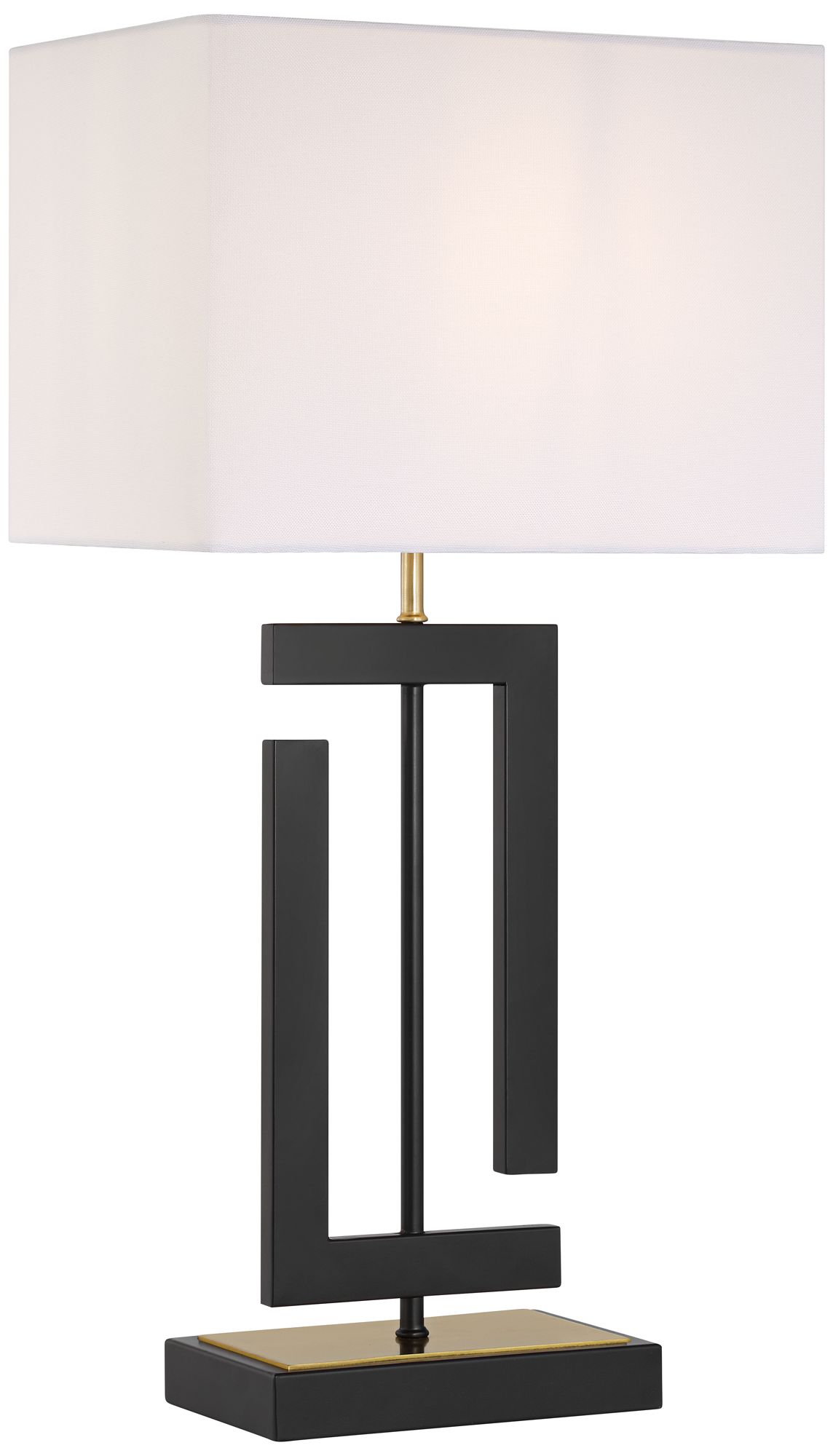 Pellana 26 1/4" High Matte Black and Brass USB Table Lamp