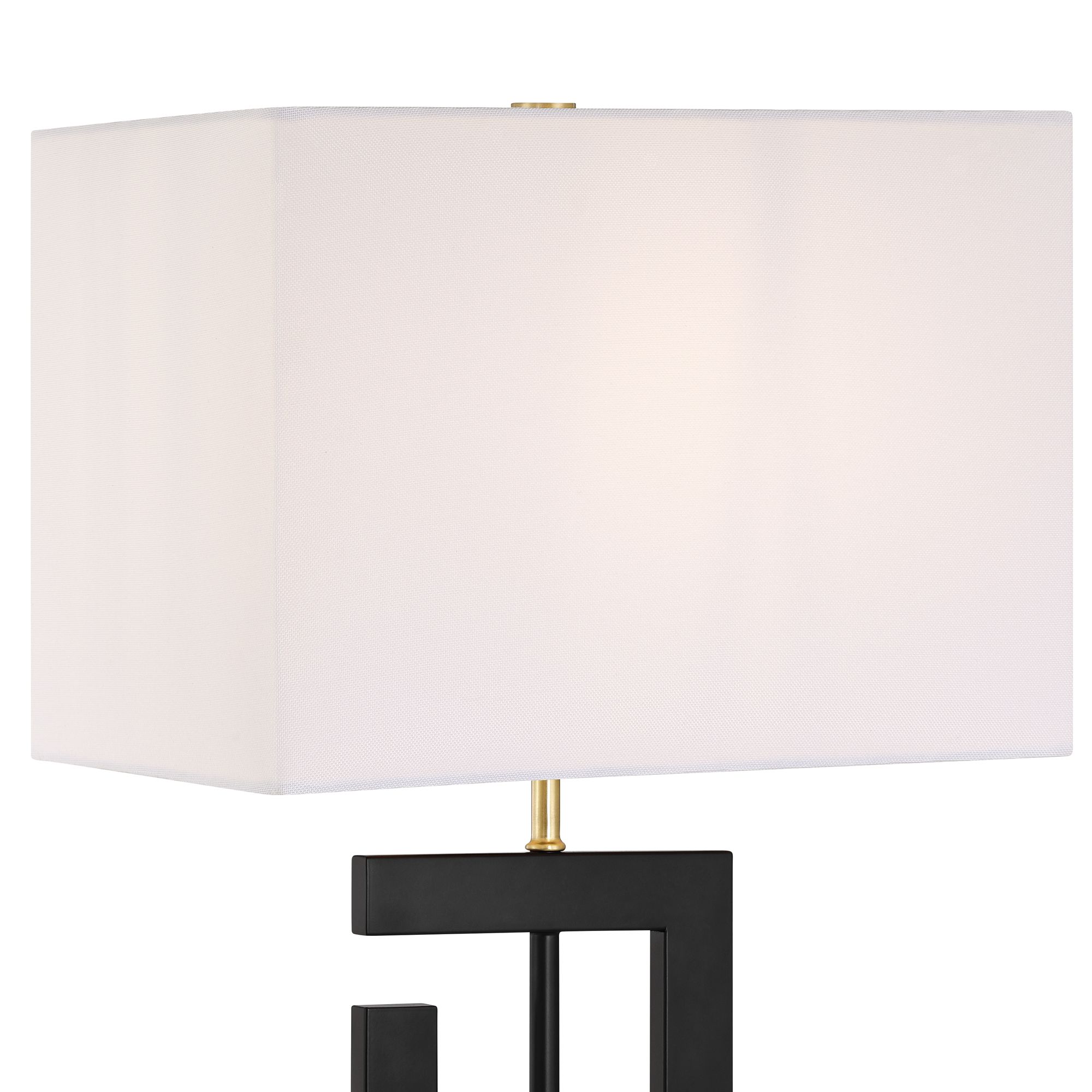 Image 3 Pellana 26 1/4" High Matte Black and Brass USB Table Lamp more views