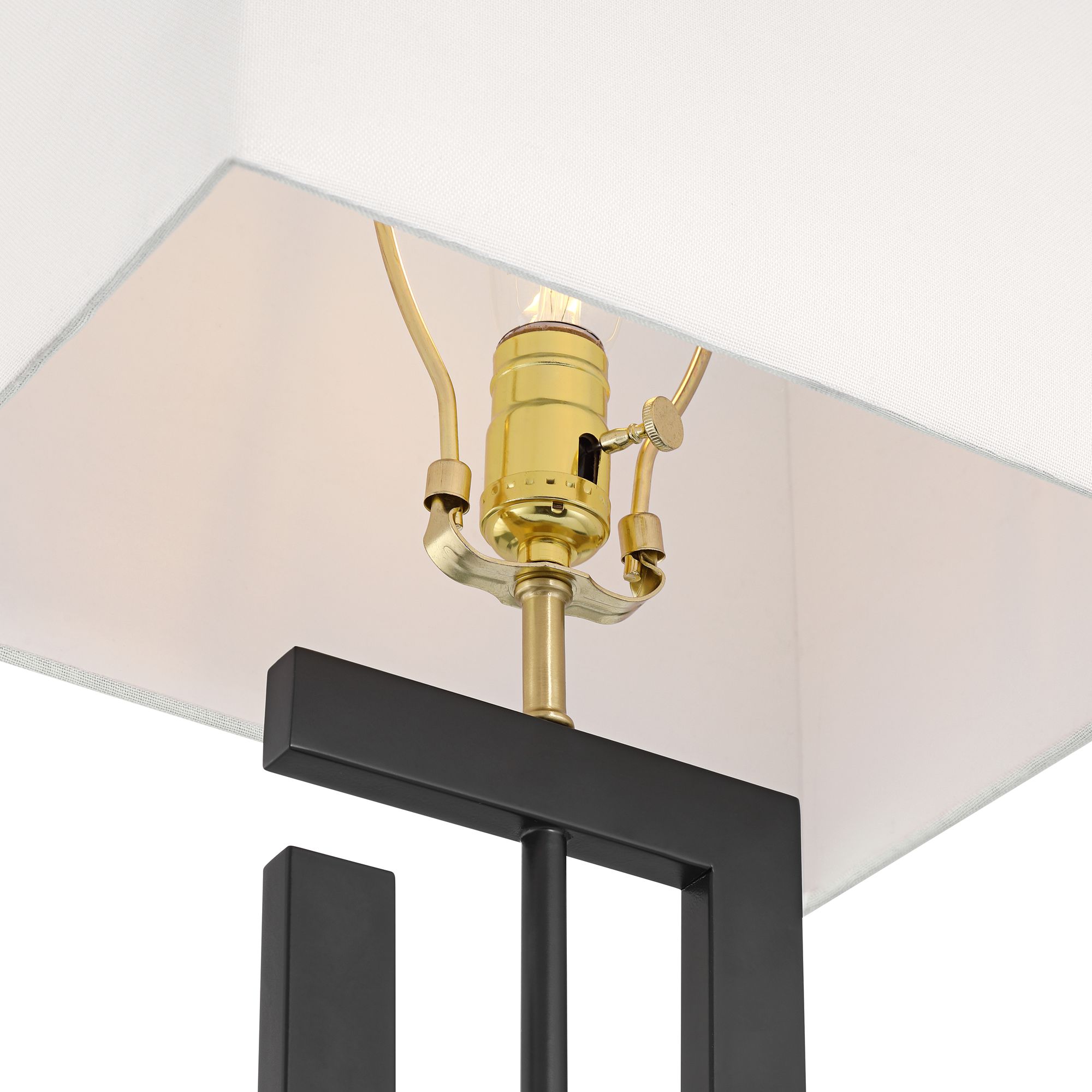 Image 4 Pellana 26 1/4" High Matte Black and Brass USB Table Lamp more views
