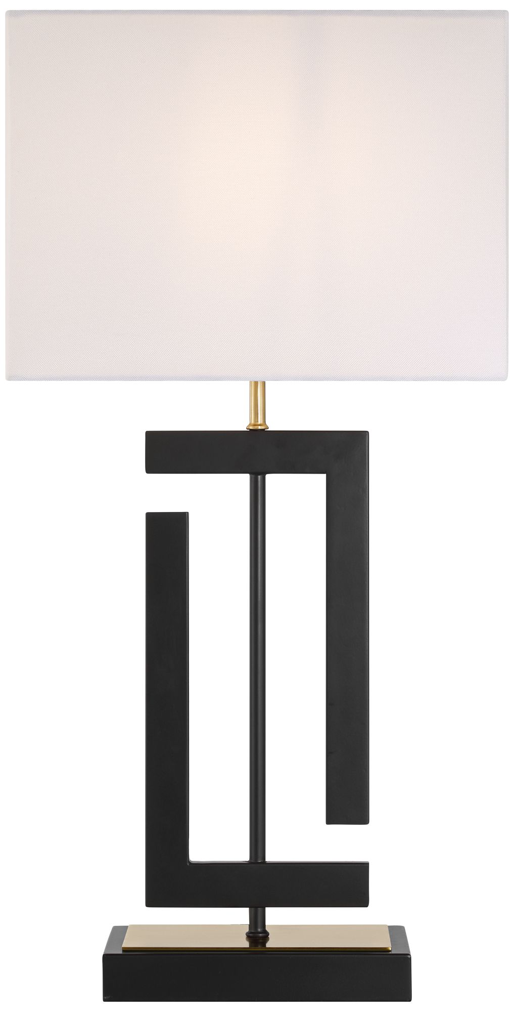 Pellana 26 1/4" High Matte Black and Brass USB Table Lamp