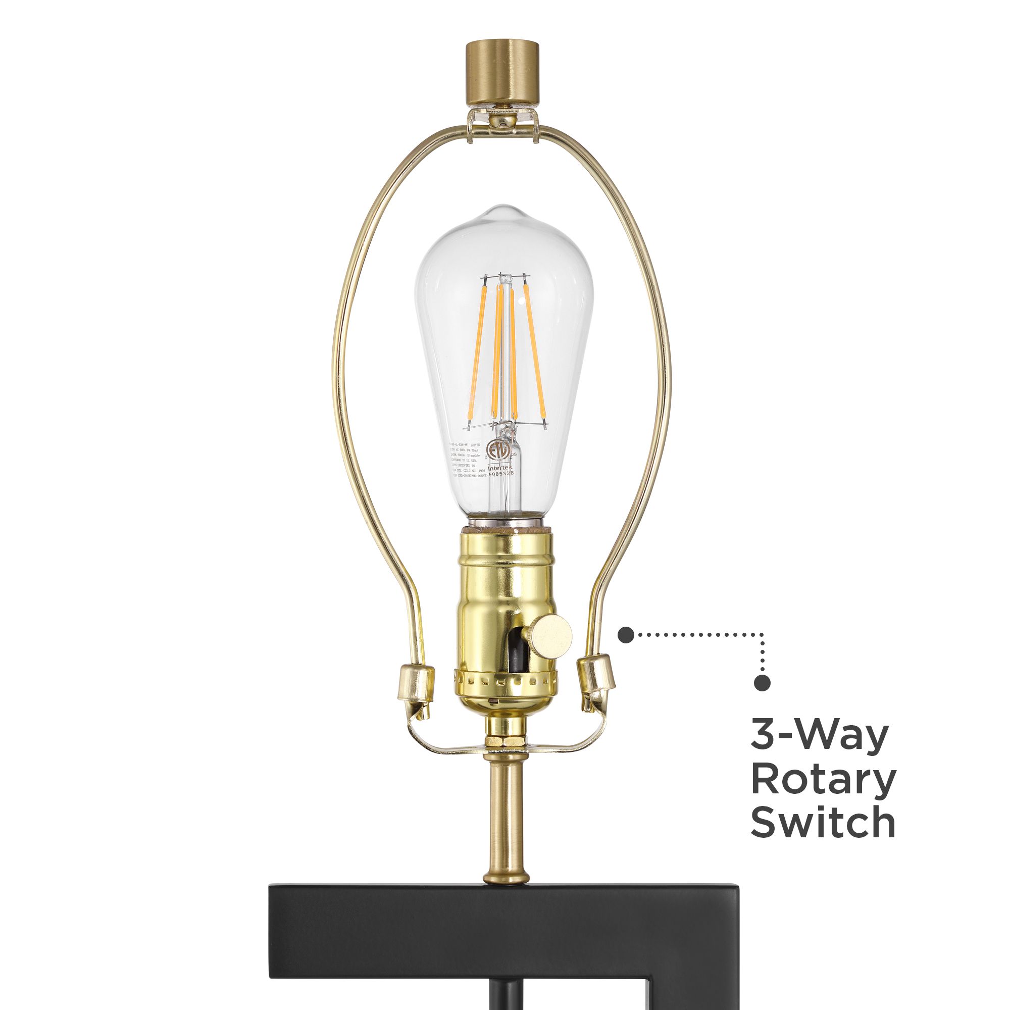 Image 5 Pellana 26 1/4" High Matte Black and Brass USB Table Lamp more views