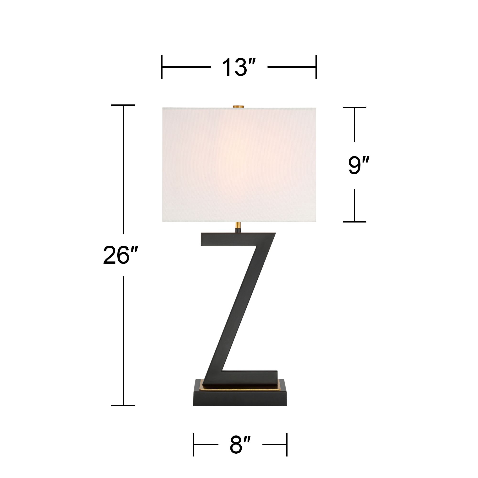 Pellana 26" Z-Base Table Lamp with USBs and Power Outlet