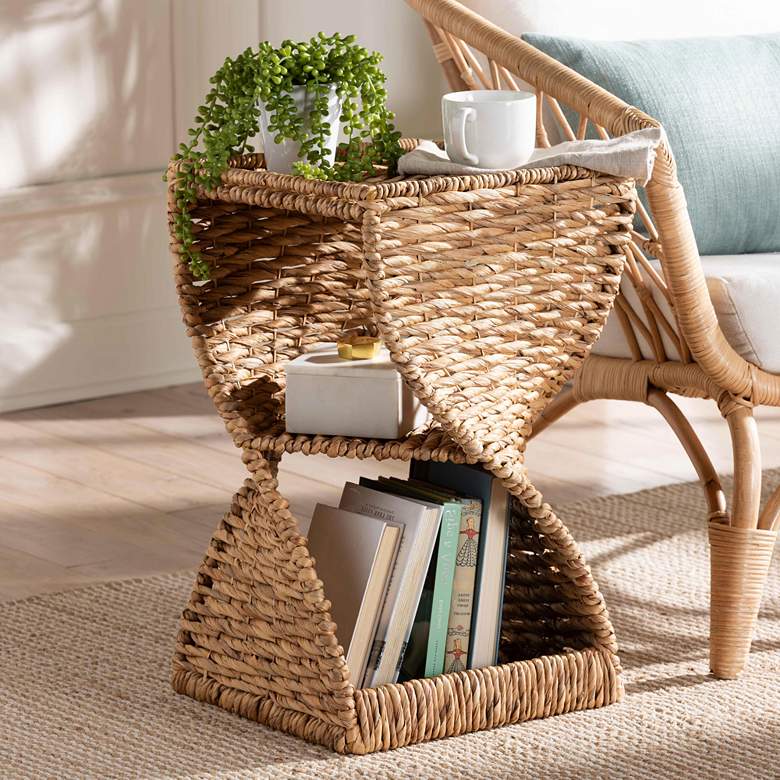 Image 1 Pelleas 14 1/4" Wide Natural Brown Water Hyacinth End Table