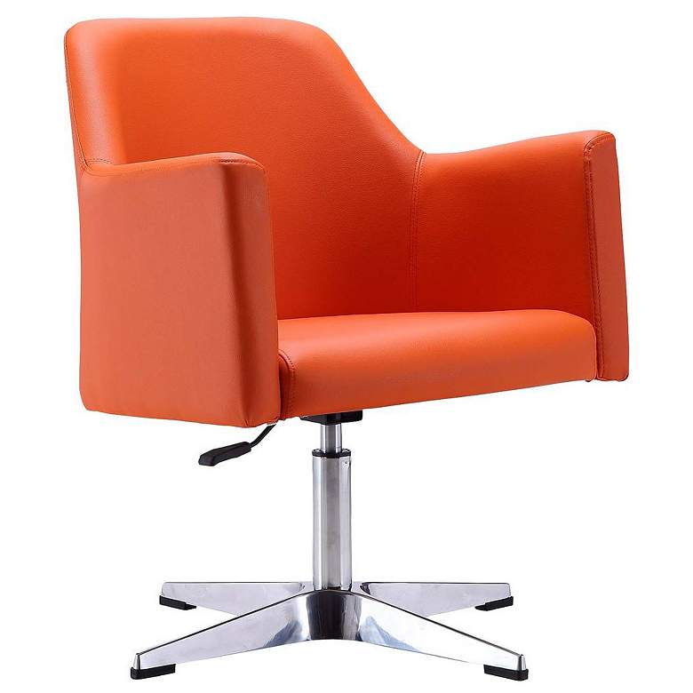 Image 1 Pelo Adjustable Height Swivel Accent Chair in Orange and Polished Chrome