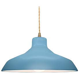 Image2 of Pelona 15 1/2" Wide Brass Sky Blue Twisted Pendant Light