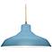 Pelona 15 1/2" Wide Brass Sky Blue Twisted Pendant Light