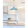 Thumbnail4 of Pelona 15 1/2" Wide Brass Sky Blue Twisted Pendant Light more views