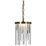 1_Peludo 8" Wide Brass and Crystal LED Mini Pendant