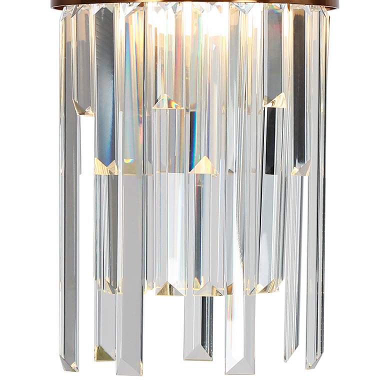 Image 2 Peludo 8" Wide Brass and Crystal LED Mini Pendant more views