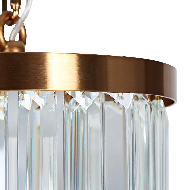 Image 4 Peludo 8" Wide Brass and Crystal LED Mini Pendant more views
