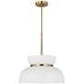 1_Pemberton 12" Wide Satin Brass and Matte White Mini Pendant