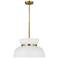 Pemberton 12" Wide Satin Brass and Matte White Mini Pendant