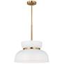 4_Pemberton 12" Wide Satin Brass and Matte White Mini Pendant more views