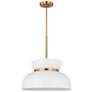 5_Pemberton 12" Wide Satin Brass and Matte White Mini Pendant more views