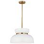 6_Pemberton 12" Wide Satin Brass and Matte White Mini Pendant more views