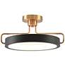 Pemberton 18"W Black Antique Brass Ring LED Pendant Light