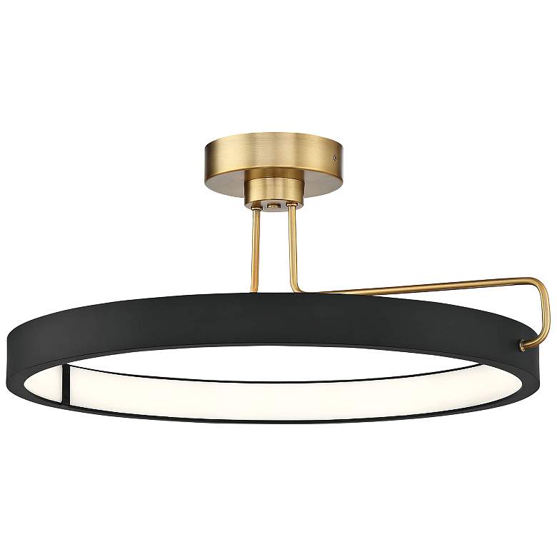 Pemberton 26&quot;W Black Antique Brass Ring LED Pendant Light more views