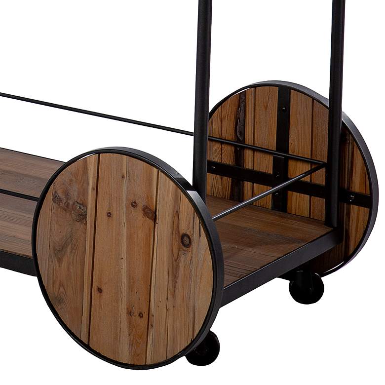 Image 4 Pemton 32 1/4" Wide Natural 2-Shelf Rolling Bar Cart more views