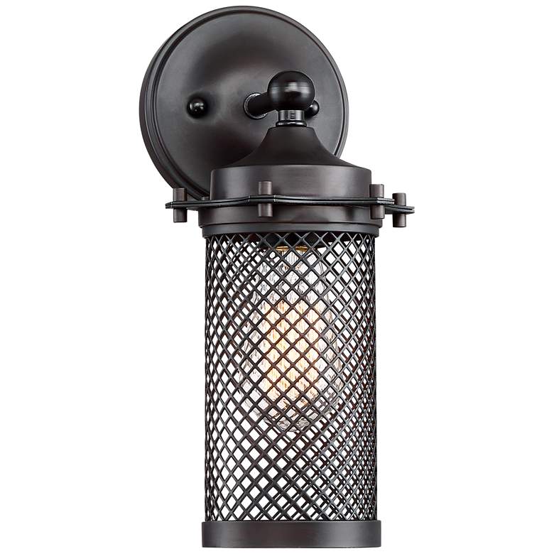 Image 1 Pence 12 3/4 inchH Oil Rubbed Bronze Metal Outdoor Wall Light