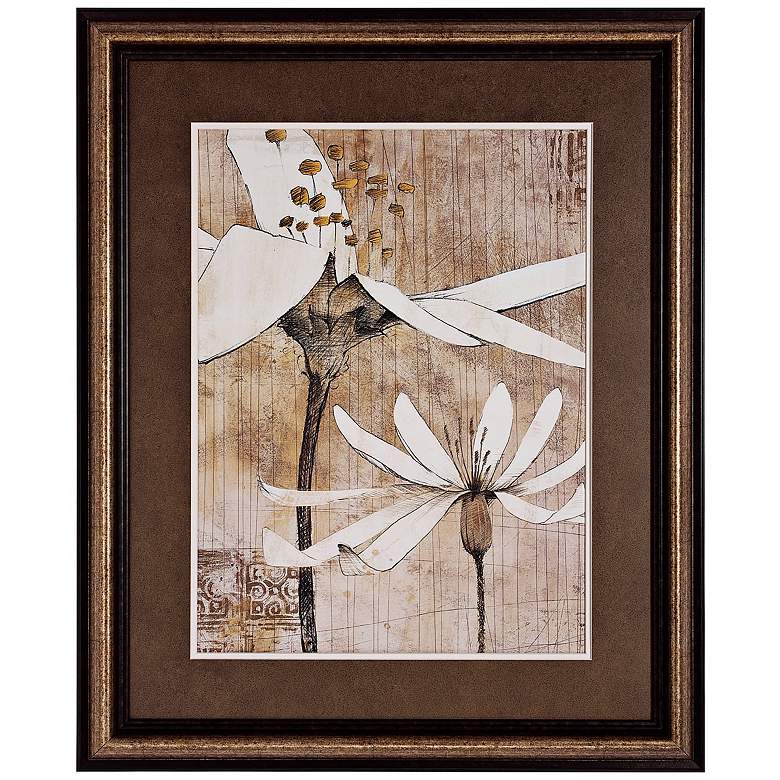 Image 1 Pencil Floral II 34 inch High Framed Wall Art Print