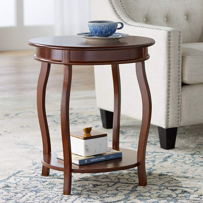 Image 1 Pendalton 20 1/4" Wide Dark Walnut Small Bamboo Accent Table
