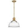 1_Pendant Argo-Small Pendant-Heritage Brass With Clear Seedy Glass