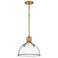 Pendant Argo-Small Pendant-Heritage Brass With Clear Seedy Glass