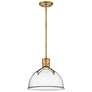 2_Pendant Argo-Small Pendant-Heritage Brass With Clear Seedy Glass more views