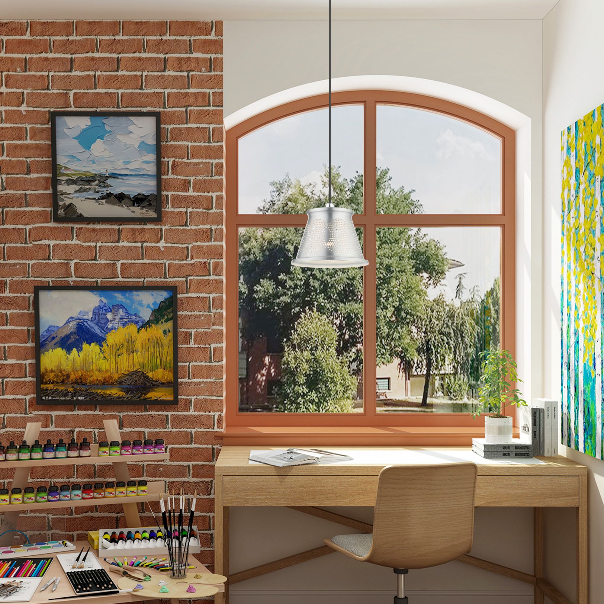 Pendants 1 Light Brushed Aluminum Mini Pendant