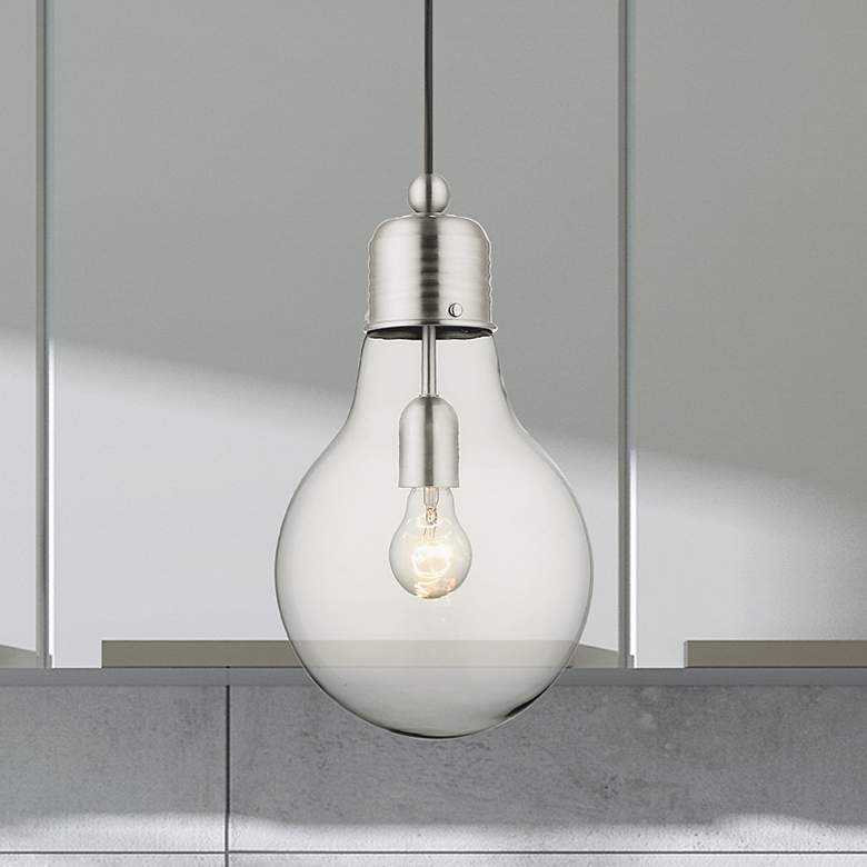 Image 1 Pendants 1 Light Brushed Nickel Mini Pendant