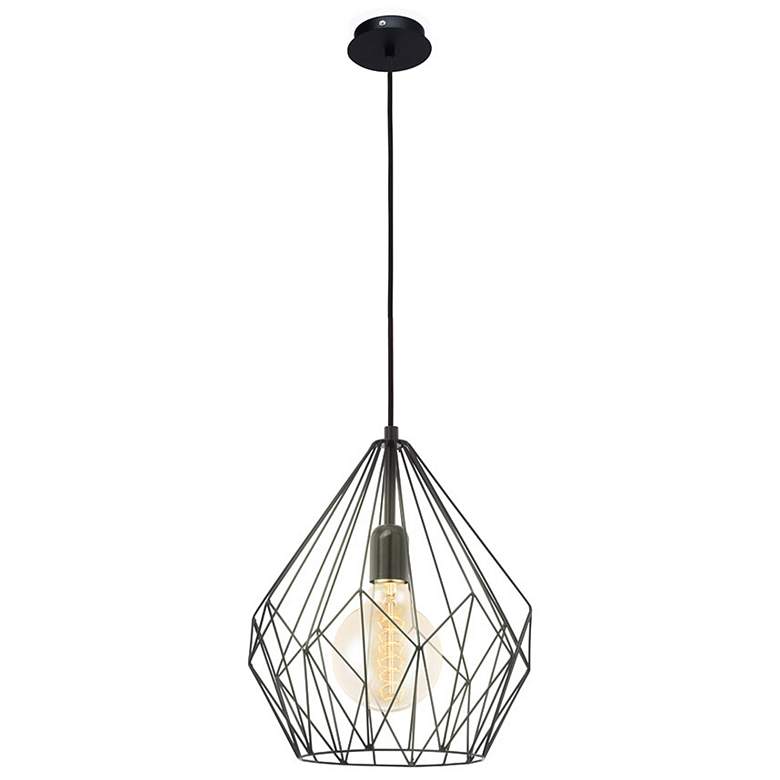 Image 1 Pendants - 1-Light Pendant - Black - Black Metal Geometirc