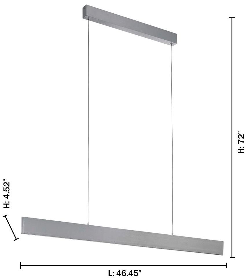 Image 2 Pendants 46.25" Wide Brushed Aluminum LED Linear Pendant more views