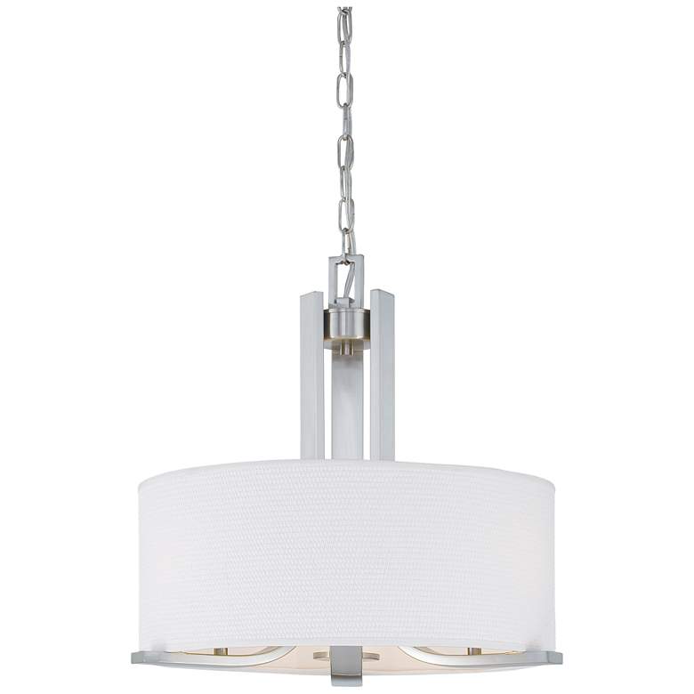 Image 1 Pendenza 20" Wide 3-Light Chandelier - Brushed Nickel