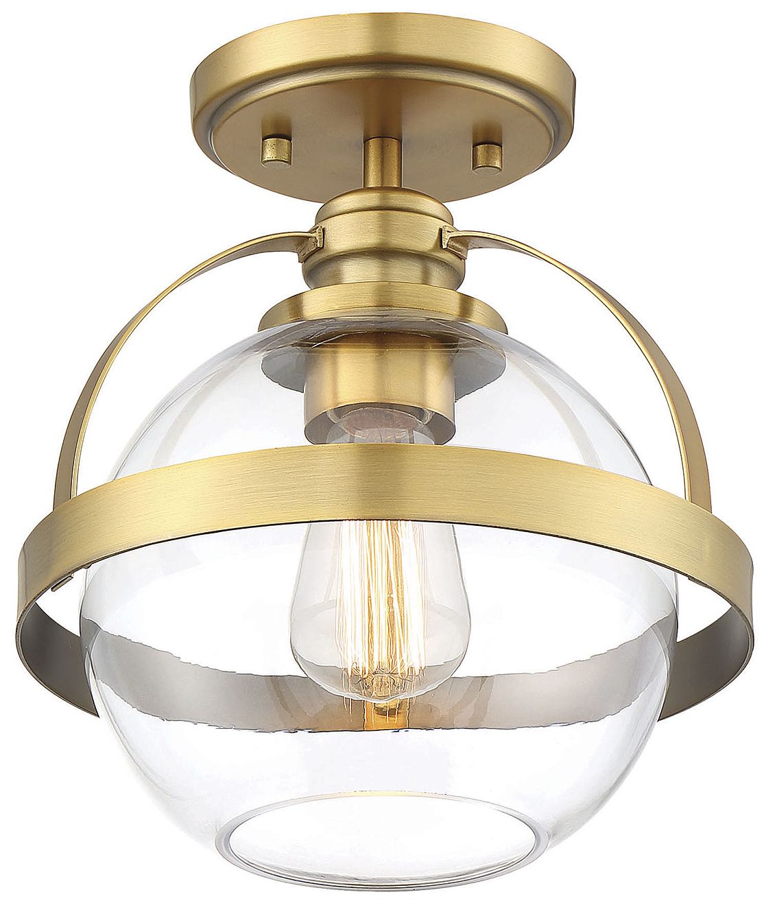 Image 3 Pendleton 1-Light Ceiling Light in Warm Brass more views