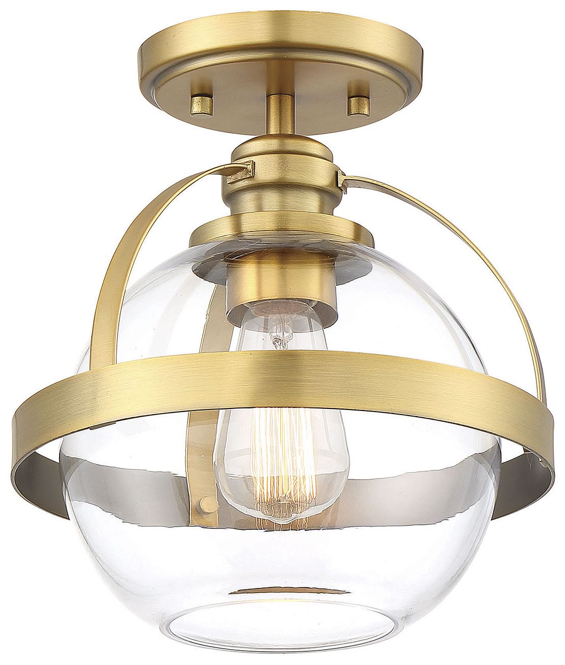Image 4 Pendleton 1-Light Ceiling Light in Warm Brass more views