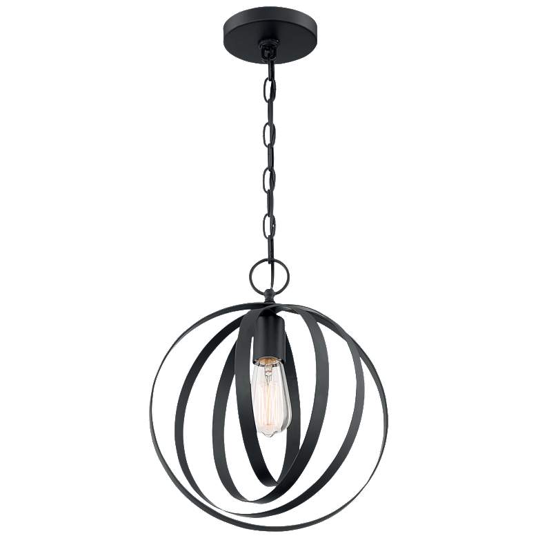 Image 1 Pendleton; 1 Light; Pendant Fixture; Matte Black Finish