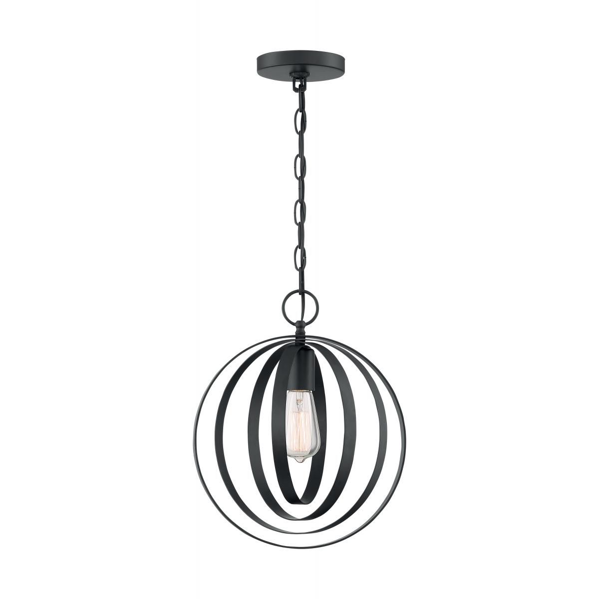 Image 3 Pendleton; 1 Light; Pendant Fixture; Matte Black Finish more views