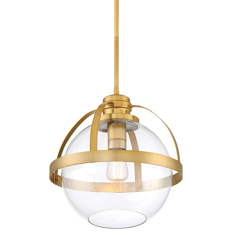 Image 1 Pendleton 14" Wide Warm Brass Clear Glass Pendant Light
