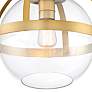 Pendleton 14" Wide Warm Brass Clear Glass Pendant Light