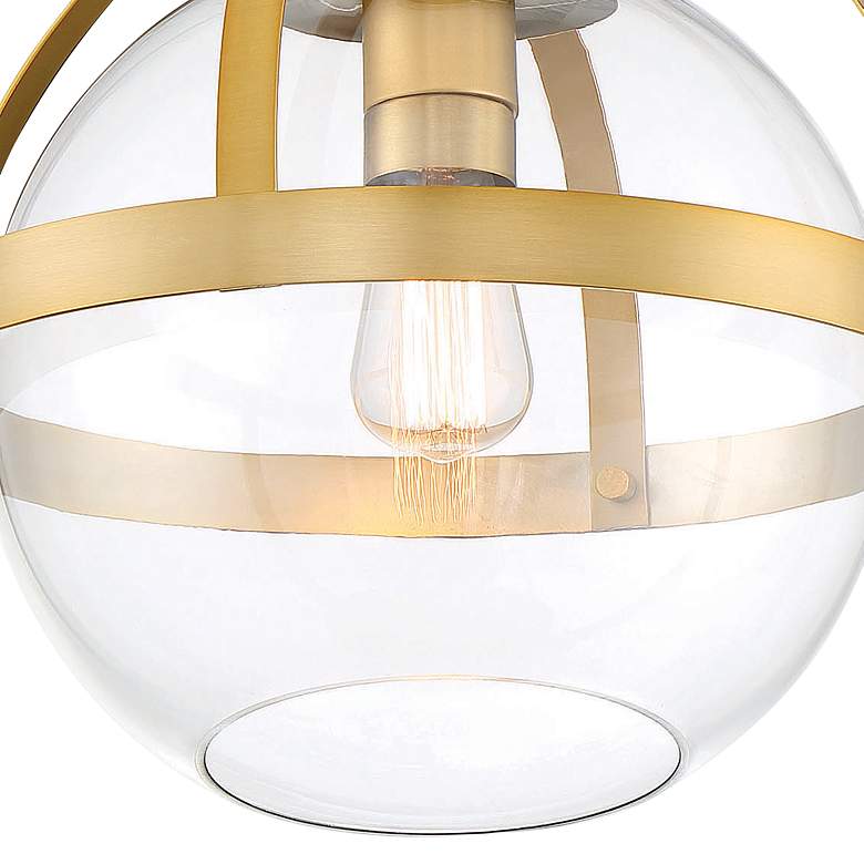 Image 2 Pendleton 14" Wide Warm Brass Clear Glass Pendant Light more views